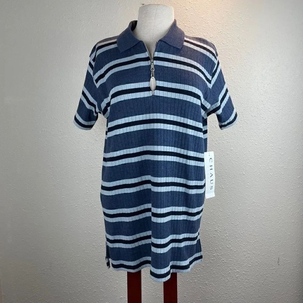 NWT Chaus Sport Long Quarter Zip Polo Top Size S